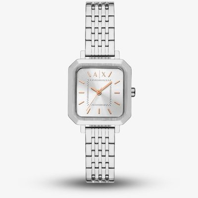 Armani Exchange Ladies Leila Three Hand Silver Watch AX5724