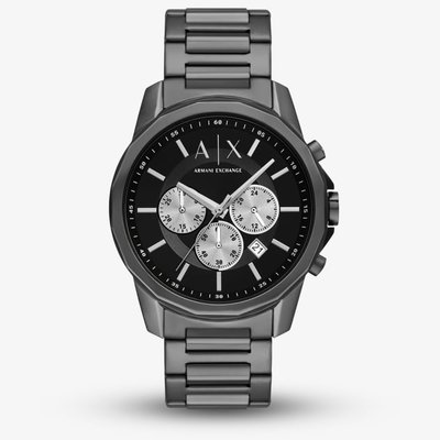 Armani Exchange Mens Banks Gunmetal Black Chronograph Watch AX1765