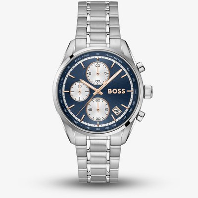 BOSS Mens Grand Prix Chronograph Blue Dial Bracelet Watch 1514360