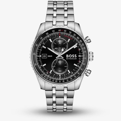 BOSS Mens Skytraveller Chronograph Black Dial Bracelet Watch 1514349