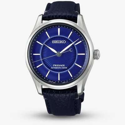 Seiko Limited Edition 145th Anniversary Presage Craftsmanship Blue Dial Leather Strap Watch HCC007J1