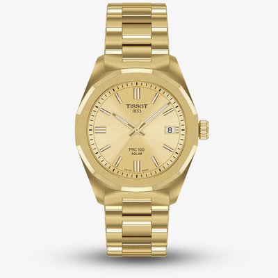 Tissot Ladies PRC 100 Gold Champagne Dial Date Watch T151.822.33.021.00
