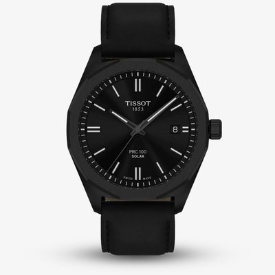 Tissot Mens PRC100 Black Leather Strap Watch T151.422.36.051.00