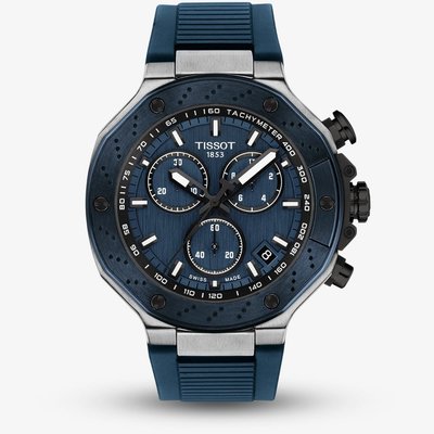 Tissot Mens T-Race 45mm Blue Chronograph Watch T141.417.27.041.00