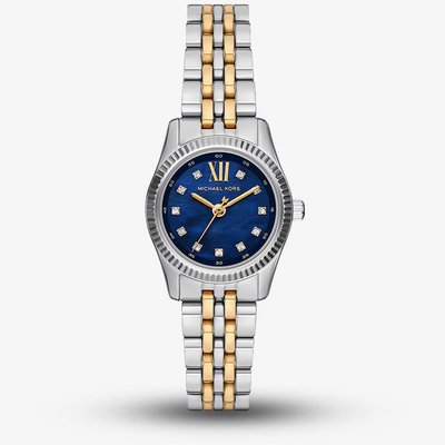 Michael Kors Mini Lexington Blue Dial Two Tone Watch MK4865