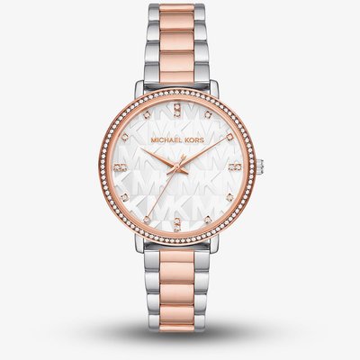 Michael Kors Ladies Pyper Two Tone Silver & Rose Gold Watch MK4920