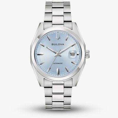 Bulova Mens Surveyor Automatic Light Blue Dial Watch 96B469