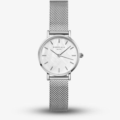 ROSEFIELD Ladies Small Edit White Mother of Pearl Dial Mesh Bracelet Watch 26WS-266