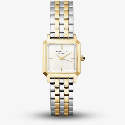 ROSEFIELD Ladies Boxelle White Dial Two Tone Bracelet Watch BWDSG-B03