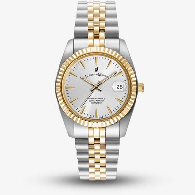 Jacques du Manoir Ladies Inspiration Classic Silver Dial Two-Tone Stainless Steel Bracelet Watch JWG02201