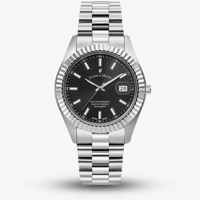 Jacques du Manoir Mens Inspiration Black Dial Bracelet Watch JWN01702