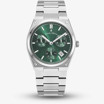 Jacques du Manoir Mens Horizon Multifunction Green Dial Bracelet Watch JWN05702