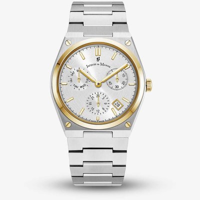 Jacques du Manoir Mens Horizon Multifunction Silver Dial Bracelet Watch JWN05704