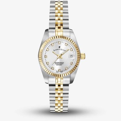 Jacques du Manoir Ladies Inspiration Elegance 26mm Silver Dial Two Tone Bracelet Watch NRO.08
