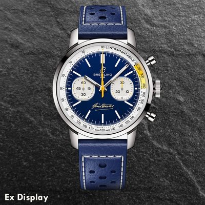 Ex-Display Breitling Limited Edition Mens Top Time B01 Coppi & Bartali Navy Blue Leather Strap Watch AB01767A1C1X1