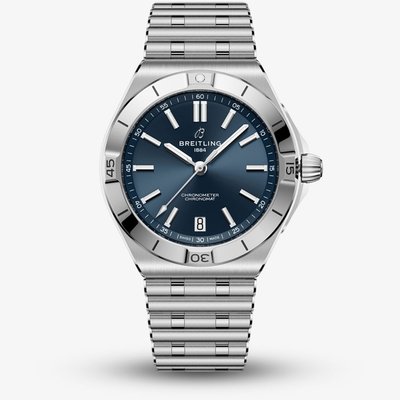 Breitling Mens Chronomat B31 40 Blue Dial Stainless Steel Bracelet Watch AB3114101C1A1