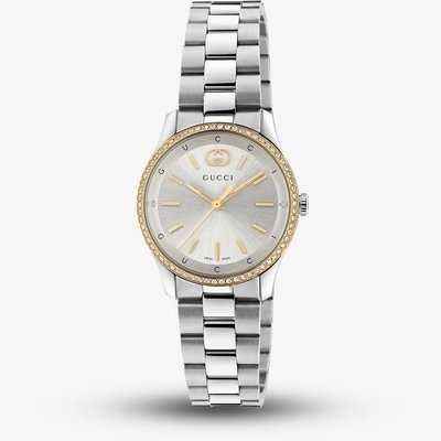 Gucci Ladies G-Timeless Gold Bezel Watch YA1265072