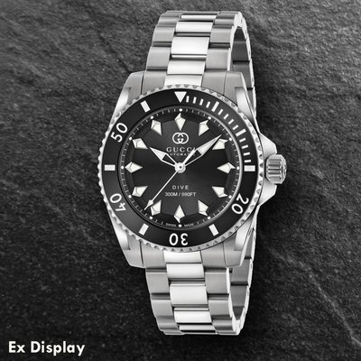 Ex-Display Gucci Dive Black Dial Watch YA136353