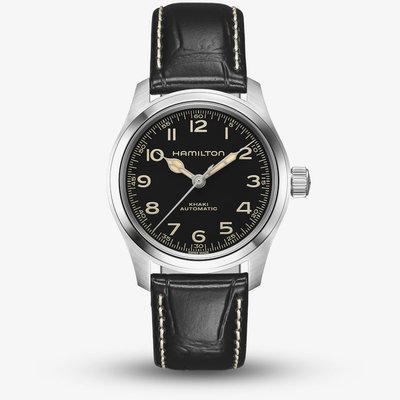 Hamilton Mens Khaki Field Murph 38mm Black Leather Strap Watch H70405730