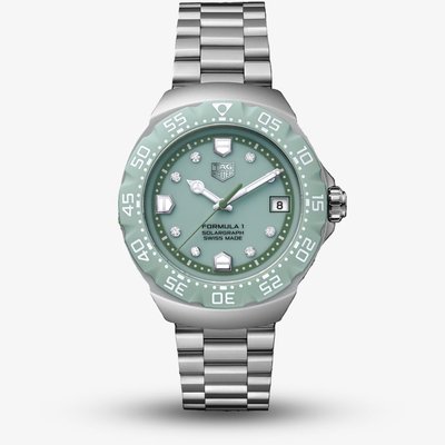 TAG Heuer Limited Edition Formula 1 Solargraph Green Dial Stainless Steel Bracelet Watch WBY111B.BA0042