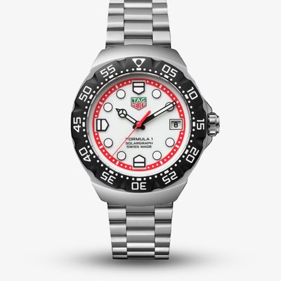 TAG Heuer Mens Formula 1 Solargraph White Dial Watch WBY1111.BA0042
