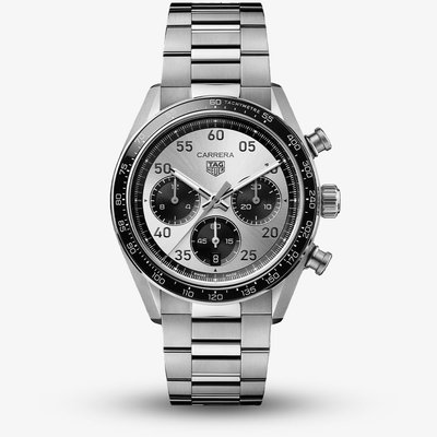 TAG Heuer Mens Carrera Chronograph Sport Silver Dial Bracelet Watch CDB2113.BA0054