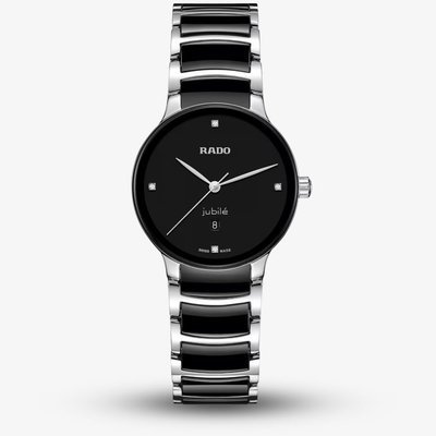 Rado Ladies Centrix Diamonds Black Ceramic Watch R30026712