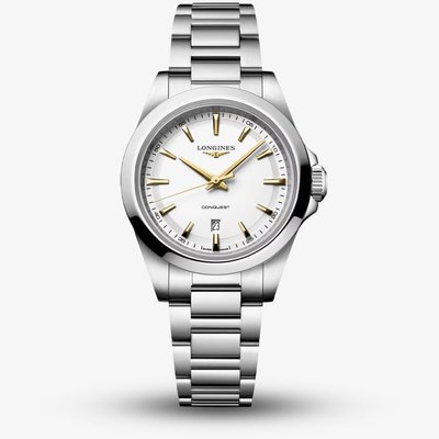 Longines Ladies Conquest White Dial Bracelet Watch L3.350.4.12.6