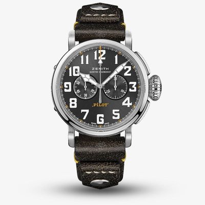 Zenith Mens PILOT Type 20 Chronograph Rescue Black Strap Watch 03.2434.4069/20.I010