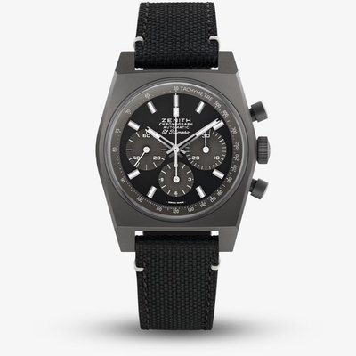 Zenith Mens Chronomaster Revival Shadow Black Strap Watch 97.T384.4061/21.C822