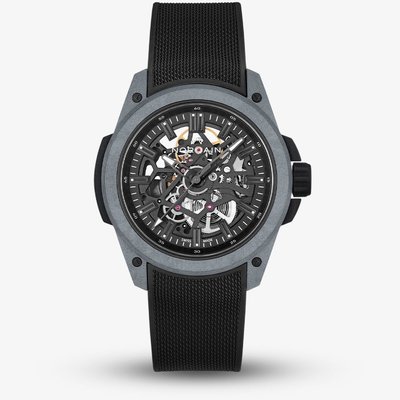 NORQAIN Wild One Skeleton Grey Rubber Strap Watch N3000.07Q42.B18.R01
