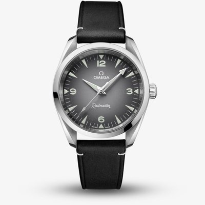 OMEGA Mens Seamaster Railmaster Black Leather Strap Watch 235.12.38.20.06.001
