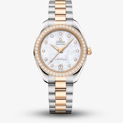 OMEGA Ladies Seamaster Aqua Terra 150m Two Tone Mother Of Pearl Dial Watch 220.25.30.20.55.001