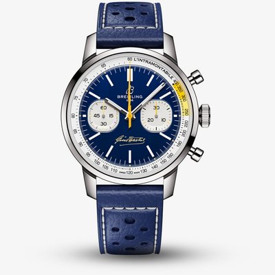 Breitling Limited Edition Mens Top Time B01 Coppi & Bartali Navy Blue Leather Strap Watch AB01767A1C1X1