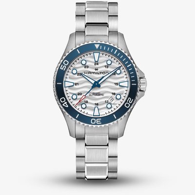 Hamilton Mens Khaki Navy Scuba 40mm Automatic White Dial Stainless Steel Bracelet Watch H82425110