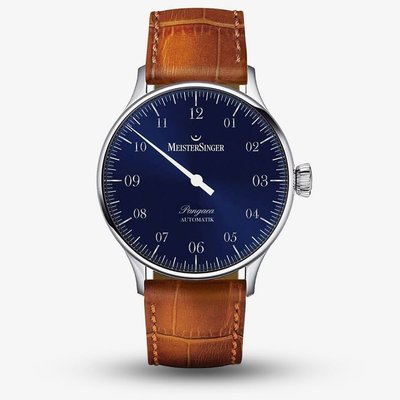 MeisterSinger Mens Pangaea Automatic Leather Strap Watch PM908