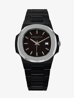 KAMAWATCH Limited Edition Fix Avant Garde Silver and Black Plastic Bracelet Watch KWPF30
