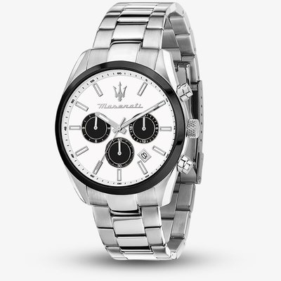Maserati Mens Attrazione White Chronograph Watch MSR8853151004
