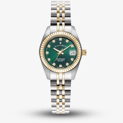 Jacques du Manoir Ladies Inspiration Elegance Two-Tone Green Dial Watch JWL02104