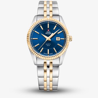 Swiss Military Ladies Elegant Two-Tone Blue Dial Watch SM34066.09