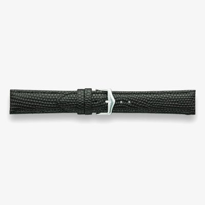 Darlena Chester Black Leather Silver Buckle Watch Strap LS1203 BLK 10MM (1) (SS)