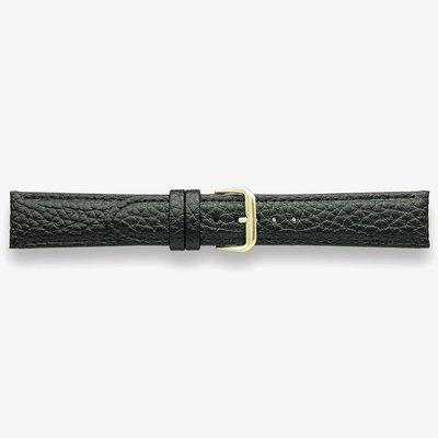 Darlena Harrow Black Leather Gold Buckle Watch Strap 1003