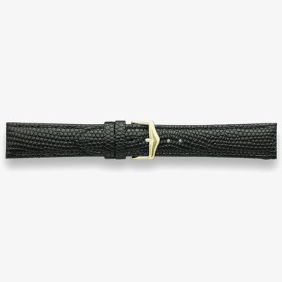 Darlena Chester Black Leather Gold Buckle Watch Strap 1203