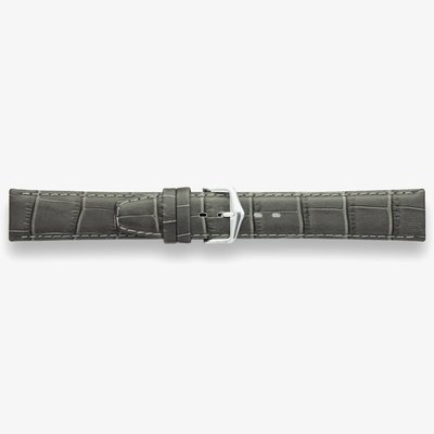 Darlena Lulworth Grey Leather Silver Buckle Watch Strap 1209