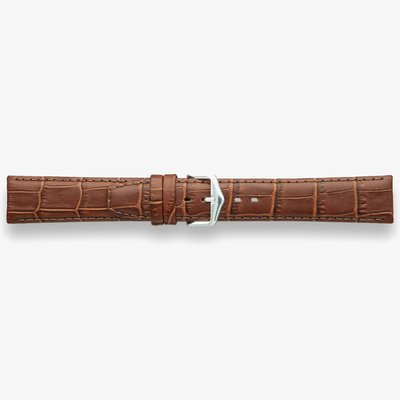 Darlena Lulworth Brown Antique Croc Grain Leather Watch Strap LS1209 BRN 24MM (2) (SS)