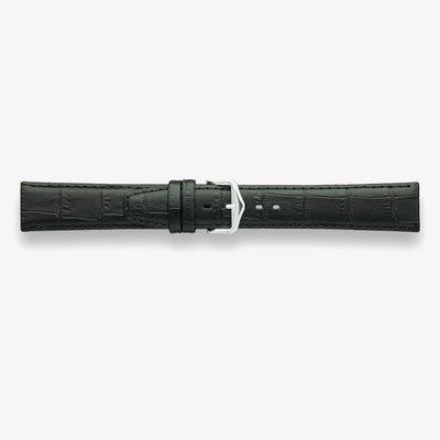 Darlena Lulworth Black XL Antique Croc Grain Leather Watch Strap LS1209XL BLK 22MM (1) (SS)