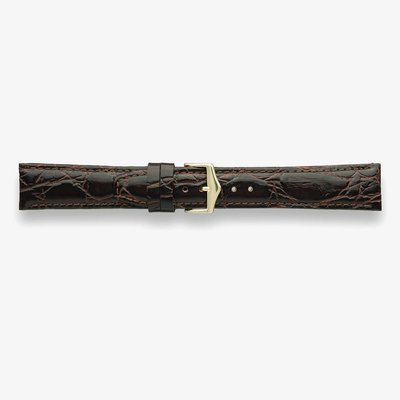 Darlena Tewkesbury Brown Crocodile Leather Watch Strap LS1355 BRN 18MM (2) (Y)