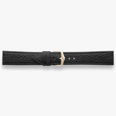Darlena York Black Leather Gold Buckle Watch Strap 1302