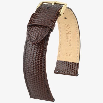 HIRSCH Rainbow 14mm Medium Brown Leather Watch Strap 12302610-1-14