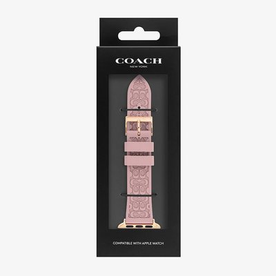 Coach Ladies Pink Silicone Apple Watch Strap 14700040